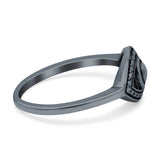 Eye Ring Oxidized Band Solid 925 Sterling Silver (8mm)
