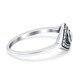 Eye Ring Oxidized Band Solid 925 Sterling Silver (8mm)