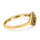 Eye Ring Oxidized Band Solid 925 Sterling Silver (8mm)