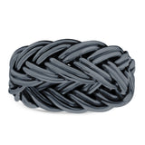 Celtic Braided Ring Oxidized Band Solid 925 Sterling Silver (8mm)