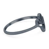 Cactus Ring Oxidized Band Solid 925 Sterling Silver Thumb Ring (9mm)
