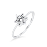 Star of David Jewish Star Ring Band Solid 925 Sterling Silver