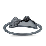 Minimalist Trendy Petite Dainty Snow Mountains Fashion Band Ring Solid 925 Sterling Silver Thumb Ring