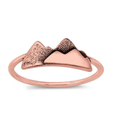 Minimalist Trendy Petite Dainty Snow Mountains Fashion Band Ring Solid 925 Sterling Silver Thumb Ring