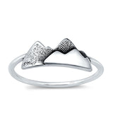 Minimalist Trendy Petite Dainty Snow Mountains Fashion Band Ring Solid 925 Sterling Silver Thumb Ring