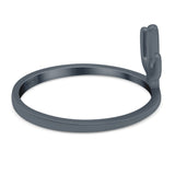 Cactus Ring Oxidized Band Solid 925 Sterling Silver Thumb Ring (10mm)