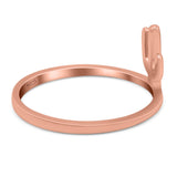 Cactus Ring Oxidized Band Solid 925 Sterling Silver Thumb Ring (10mm)