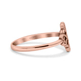 Infinity Adorned Hearts Filigree Knot Unique Design Oxidized Band Solid 925 Sterling Silver Thumb Ring Swirl (9mm)