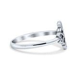 Infinity Adorned Hearts Filigree Knot Unique Design Oxidized Band Solid 925 Sterling Silver Thumb Ring Swirl (9mm)