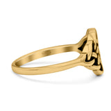 Triquetra Dainty Celtic Double Knot Weave Braided Oxidized Band Thumb Ring (10mm)
