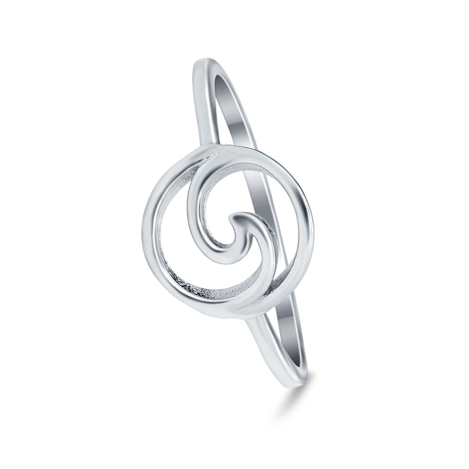 Round Wave Band Plain Ring Solid 925 Sterling Silver