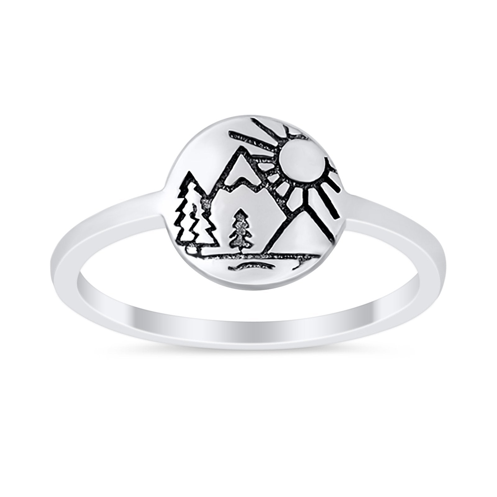 Sun Trees Petite Dainty Simple Thumb Ring 925 Sterling Silver