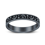 Moons and Stars Oxidized Ring Solid 925 Sterling Silver