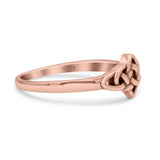 Classic Triquetra Endless Celtic Knot Modern Design Oxidized Band Thumb Ring (7mm)