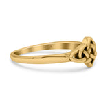 Classic Triquetra Endless Celtic Knot Modern Design Oxidized Band Thumb Ring (7mm)