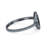 Om Sign Ring Oxidized Band Solid 925 Sterling Silver Thumb Ring (10mm)