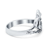 Palm Tree Ring Band Oxidized Tree of Life Round 925 Sterling Silver