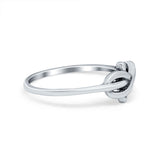 Tangled Knot Infinity Band Ring Thumb Ring Oxidized Round 925 Sterling Silver