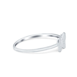 Petite Dainty Butterfly Ring Thumb Band Round 925 Sterling Silver