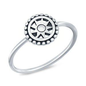 Compass Plain Ring Band 925 Sterling Silver