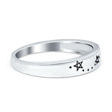 Star Band Plain Ring 925 Sterling Silver (4mm)