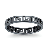 Aztec Ring Oxidized Band Solid 925 Sterling Silver Thumb Ring (4mm)