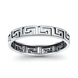 Aztec Ring Oxidized Band Solid 925 Sterling Silver Thumb Ring (4mm)