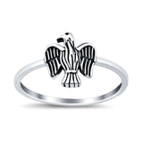 Oxidized Bird Plain Ring Band 925 Sterling Silver