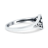 Filigree Cross Plain Ring Oxidized Cross Band 925 Sterling Silver