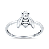 Bumble Bee Plain Ring Oxidized Band 925 Sterling Silver