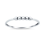 Petite Beaded Plain Ring Band 925 Sterling Silver