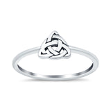 Petite Dainty Triquetra Celtic Plain Ring Band 925 Sterling Silver