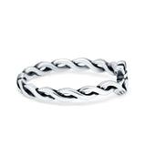 Rope Claddagh Band Oxidized 6mm Plain Thumb Ring 925 Sterling Silver