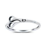 Scissors Band Oxidized Ring Solid 925 Sterling Silver