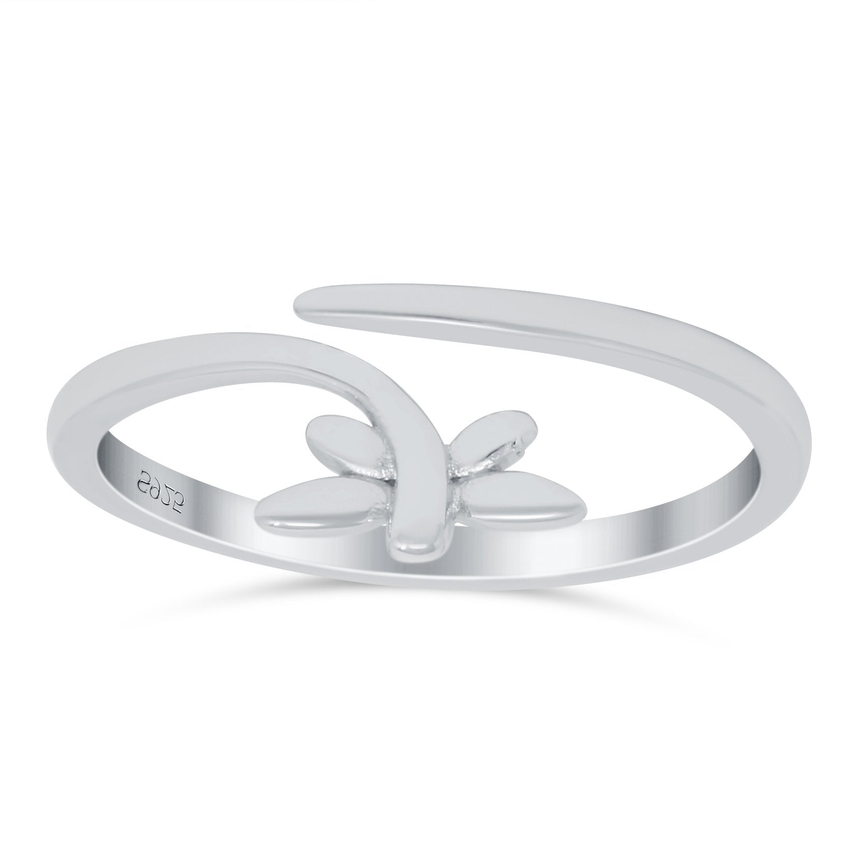 Dragonfly Band Oxidized Thumb Ring Solid 925 Sterling Silver (7mm)