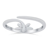 Dragonfly Band Oxidized Thumb Ring Solid 925 Sterling Silver (7mm)