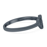 Celtic Heart Band Oxidized Ring Solid 925 Sterling Silver Thumb Ring (7mm)