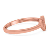 Celtic Heart Band Oxidized Ring Solid 925 Sterling Silver Thumb Ring (7mm)