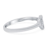 Celtic Heart Band Oxidized Ring Solid 925 Sterling Silver Thumb Ring (7mm)