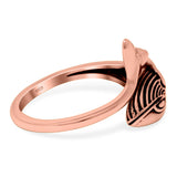 Whale Ring Oxidized Band Solid 925 Sterling Silver (13mm)