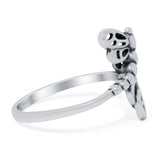 Dragonfly Band Oxidized Ring Solid 925 Sterling Silver Thumb Ring (15mm)