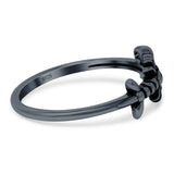 Lobster Band Oxidized Ring Solid 925 Sterling Silver Thumb Ring (6mm)