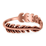 Fern Leaves Ring Oxidized Band Solid 925 Sterling Silver Thumb Ring (5mm)