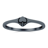 Heart Band Oxidized Ring Solid 925 Sterling Silver Thumb Ring (4mm)