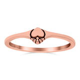 Heart Band Oxidized Ring Solid 925 Sterling Silver Thumb Ring (4mm)