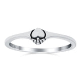 Heart Band Oxidized Ring Solid 925 Sterling Silver Thumb Ring (4mm)