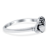 Claddagh Band Oxidized Ring Solid 925 Sterling Silver Thumb Ring (7mm)
