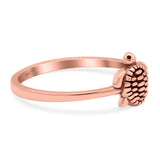 Turtle Band Oxidized Ring Solid 925 Sterling Silver Thumb Ring (8mm)
