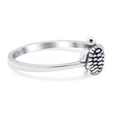 Turtle Band Oxidized Ring Solid 925 Sterling Silver Thumb Ring (8mm)