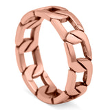 Link Chain Band Oxidized Ring Solid 925 Sterling Silver Thumb Ring (6mm)
